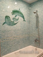 панно с дельфинами в ванной